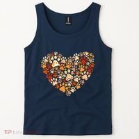 Cute Dog Cat Paw Print Pumpkin Autumn Leaf Fall Thanksgiving Tank Top thumb 2