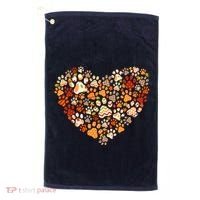 Cute Dog Cat Paw Print Pumpkin Autumn Leaf Fall Thanksgiving Golf Towel thumb 0