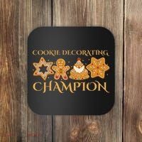 Cookie Decorating Champion Baking Christmas Family Matching Coaster thumb 0