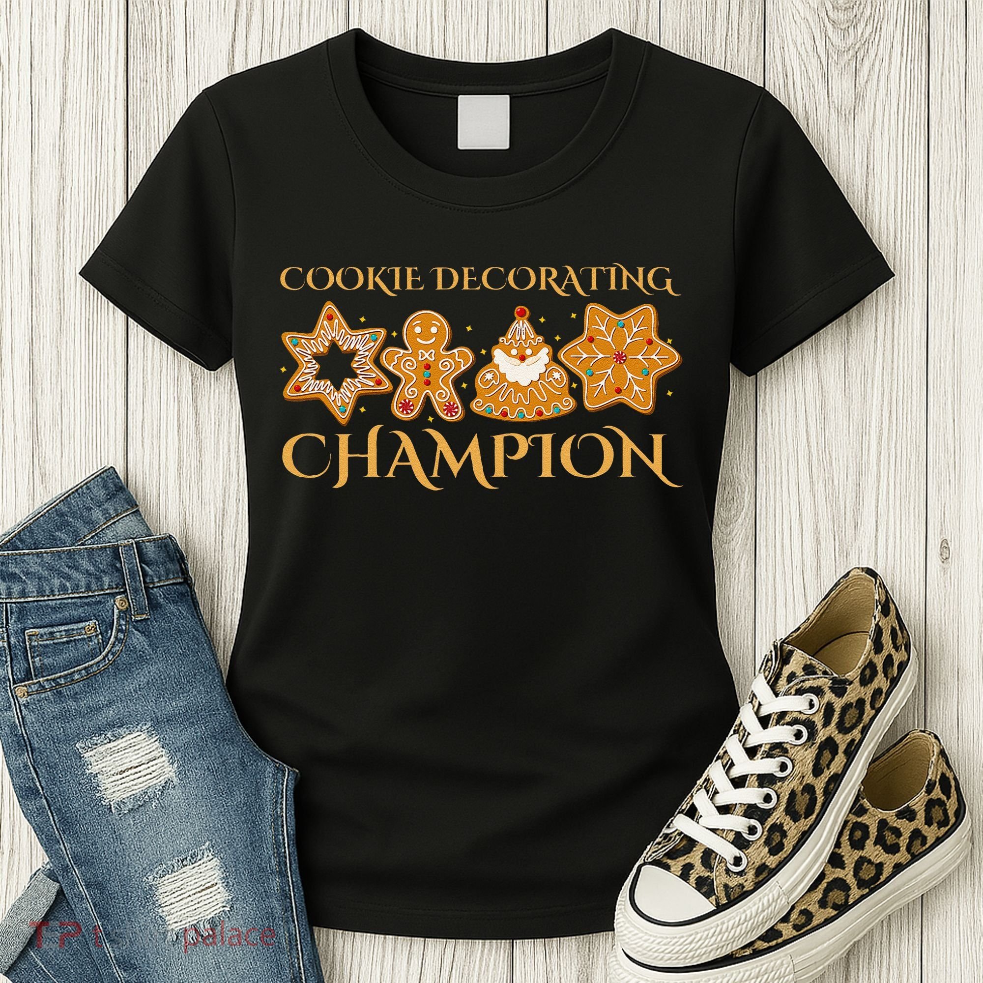 Cookie Decorating Champion Baking Christmas Family Matching Women's T-Shirt