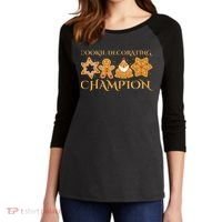Cookie Decorating Champion Baking Christmas Family Matching Women's Tri-Blend 3/4-Sleeve Raglan Shirt thumb 2