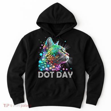 Colorful Dots Cat Lover Happy Dot Day Hoodie