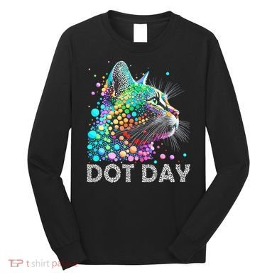 Colorful Dots Cat Lover Happy Dot Day Long Sleeve Shirt