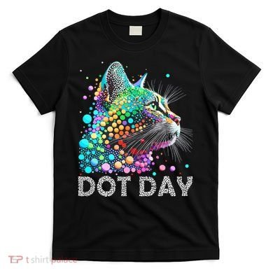 Colorful Dots Cat Lover Happy Dot Day T-Shirt