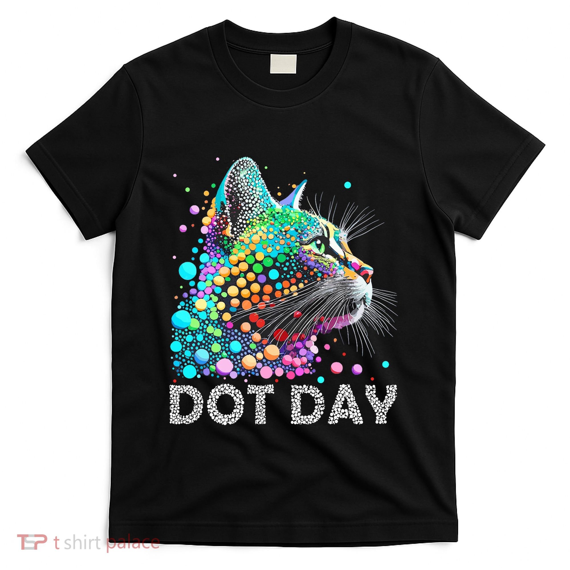 Colorful Dots Cat Lover Happy Dot Day T-Shirt