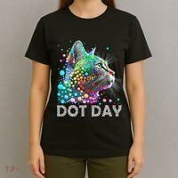 Colorful Dots Cat Lover Happy Dot Day T-Shirt thumb 4
