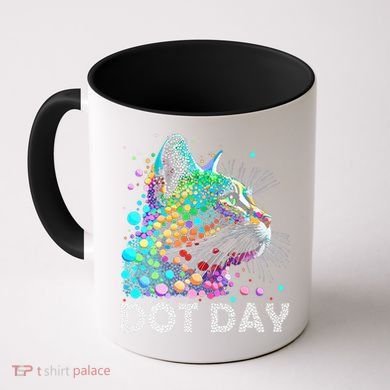 Colorful Dots Cat Lover Happy Dot Day Coffee Mug