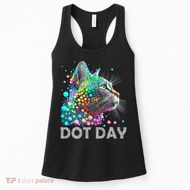 Colorful Dots Cat Lover Happy Dot Day Women's Tank Top