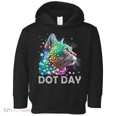 Colorful Dots Cat Lover Happy Dot Day Toddler Hoodie