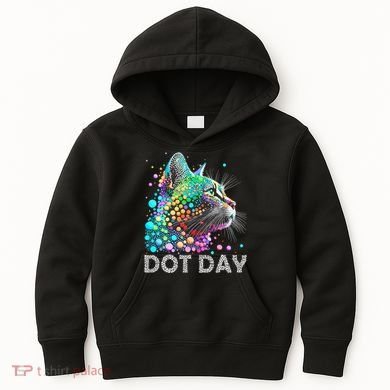 Colorful Dots Cat Lover Happy Dot Day Kids Hoodie