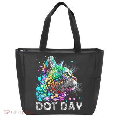 Colorful Dots Cat Lover Happy Dot Day Tote Bag