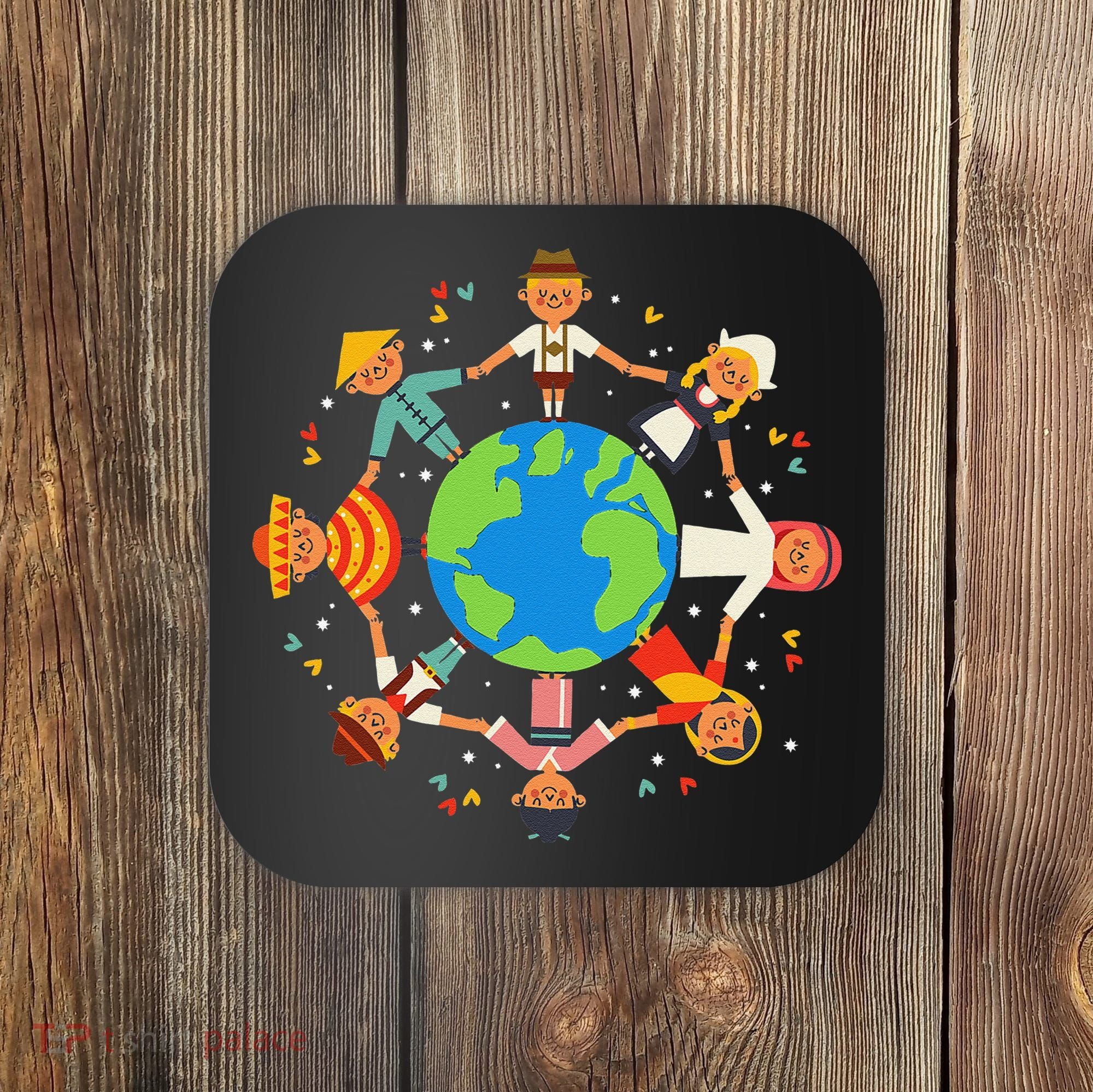 Cultural Diversity Children Around The World Earth Day Gift Coaster