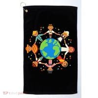 Cultural Diversity Children Around The World Earth Day Gift Golf Towel thumb 0