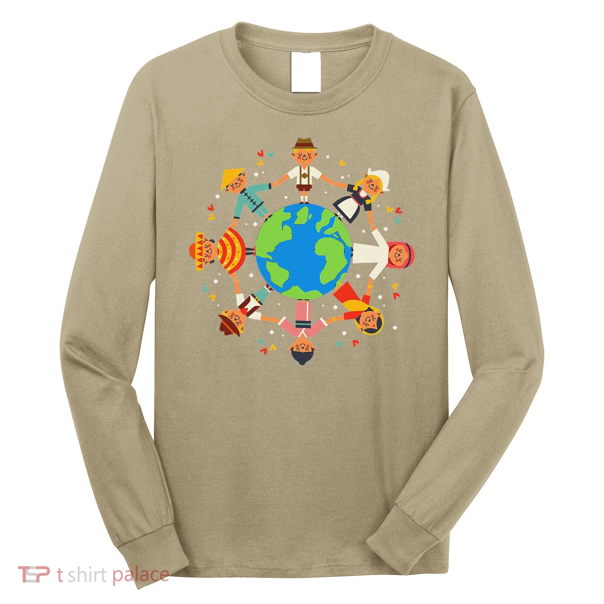 Cultural Diversity Children Around The World Earth Day Gift Long Sleeve Shirt