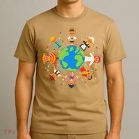Cultural Diversity Children Around The World Earth Day Gift T-Shirt thumb 3