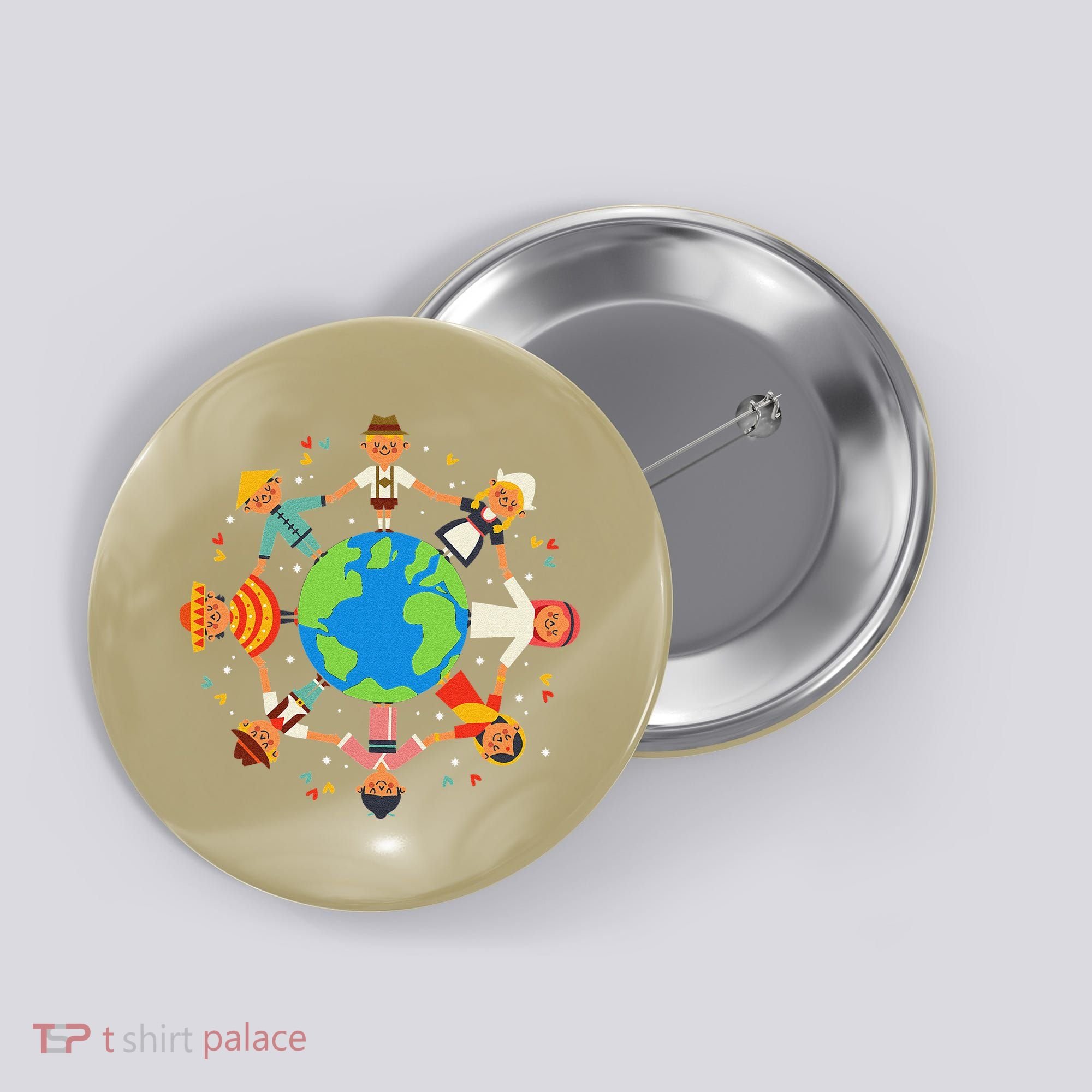 Cultural Diversity Children Around The World Earth Day Gift Button