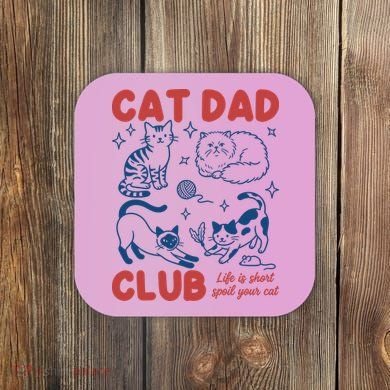 Cat Dad Club Coaster