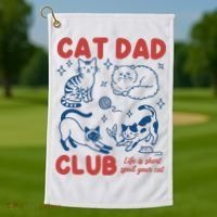 Cat Dad Club Golf Towel thumb 1