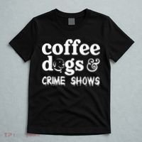 Coffee Dogs Crime Shows Funny Coffee Dog Lovers T-Shirt thumb 5