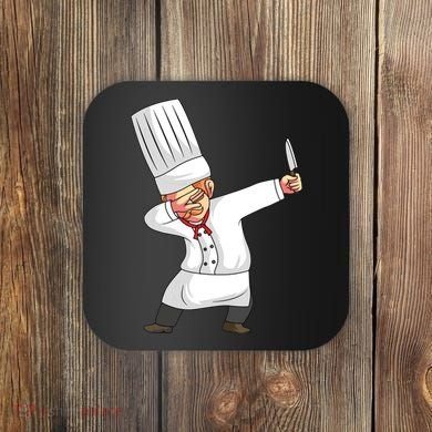 Chef Dabbing Chief Cook Culinary Sous Chef Cuisine Kitchen Coaster