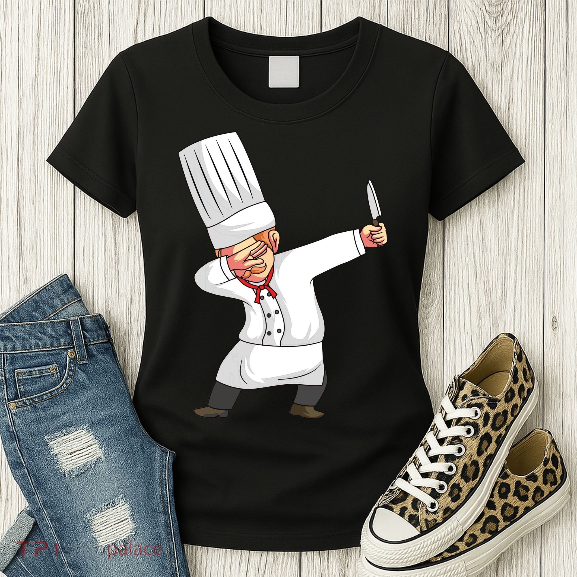 Chef Dabbing Chief Cook Culinary Sous Chef Cuisine Kitchen Women's T-Shirt
