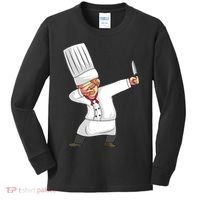Chef Dabbing Chief Cook Culinary Sous Chef Cuisine Kitchen Kids Long Sleeve Shirt thumb 0