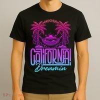 California Dreamin Colorful 1990s Retro T-Shirt thumb 3