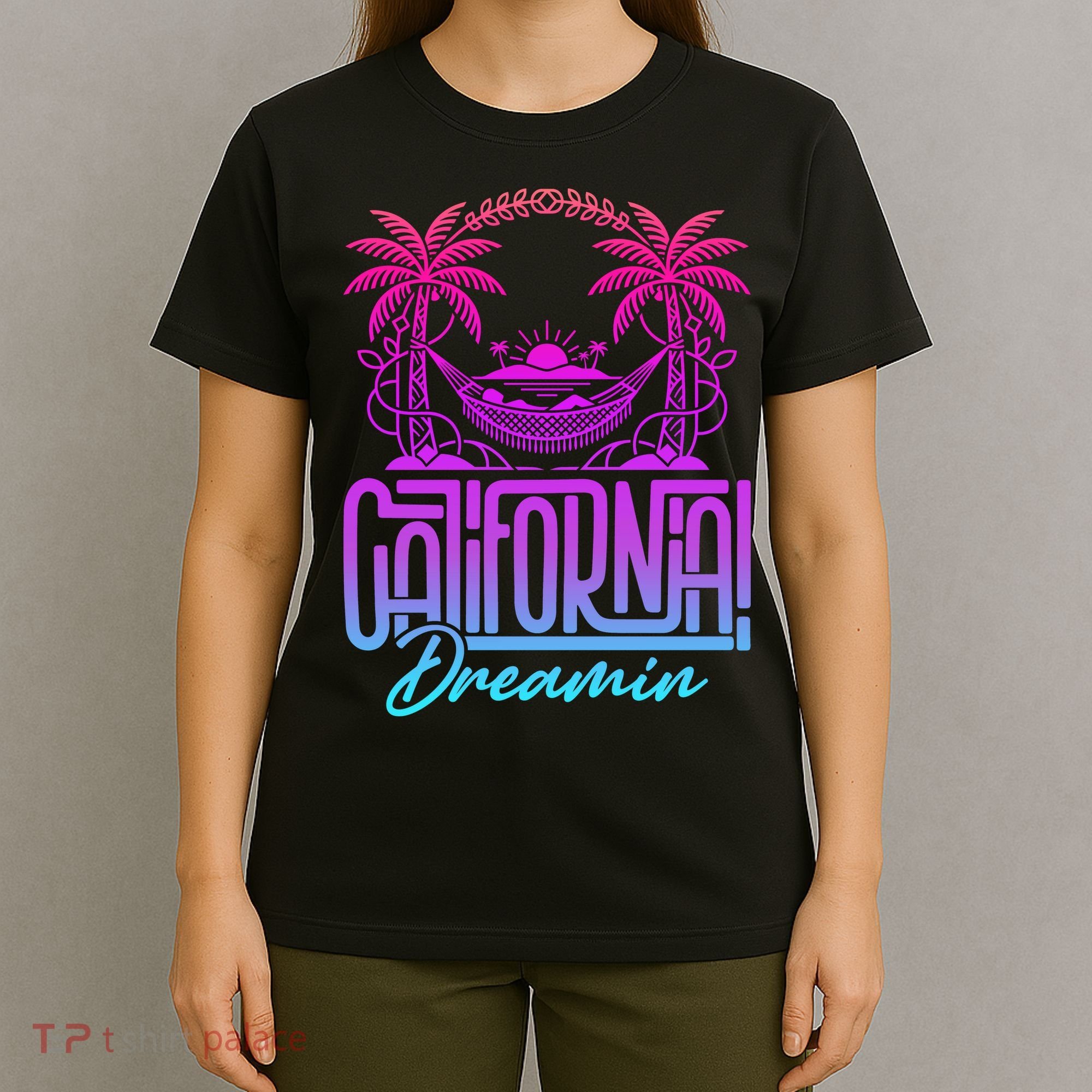 California Dreamin Colorful 1990s Retro T-Shirt