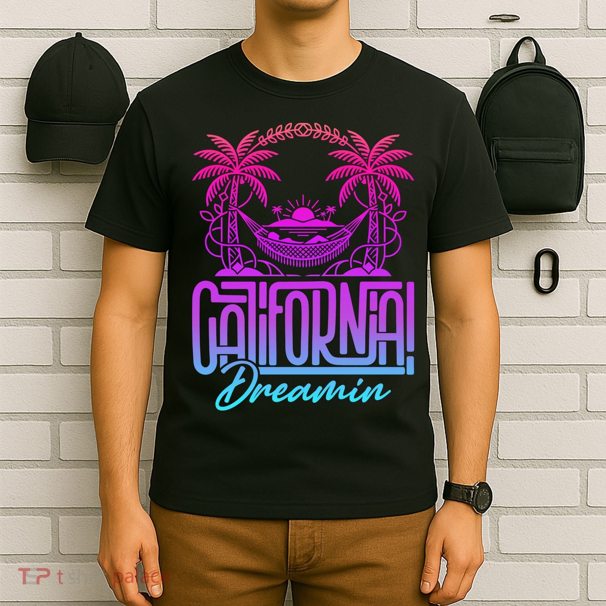 California Dreamin Colorful 1990s Retro T-Shirt