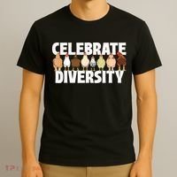 Celebrate Diversity Chicken Lover Farmyard Animal Lover T-Shirt thumb 3