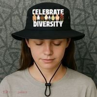 Celebrate Diversity Chicken Lover Farmyard Animal Lover Bucket Hat thumb 3