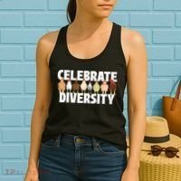 Celebrate Diversity Chicken Lover Farmyard Animal Lover Women's Tank Top thumb 2