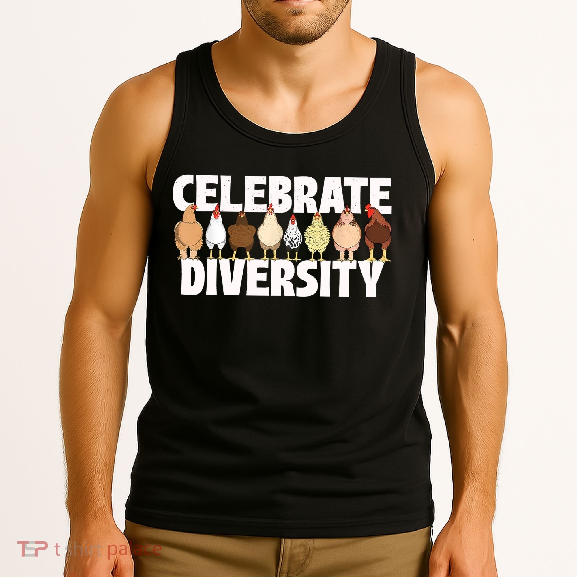 Celebrate Diversity Chicken Lover Farmyard Animal Lover Tank Top