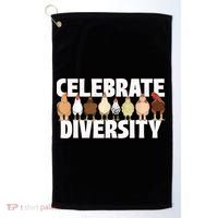 Celebrate Diversity Chicken Lover Farmyard Animal Lover Golf Towel thumb 0