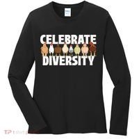 Celebrate Diversity Chicken Lover Farmyard Animal Lover Women's Long Sleeve Shirt thumb 0