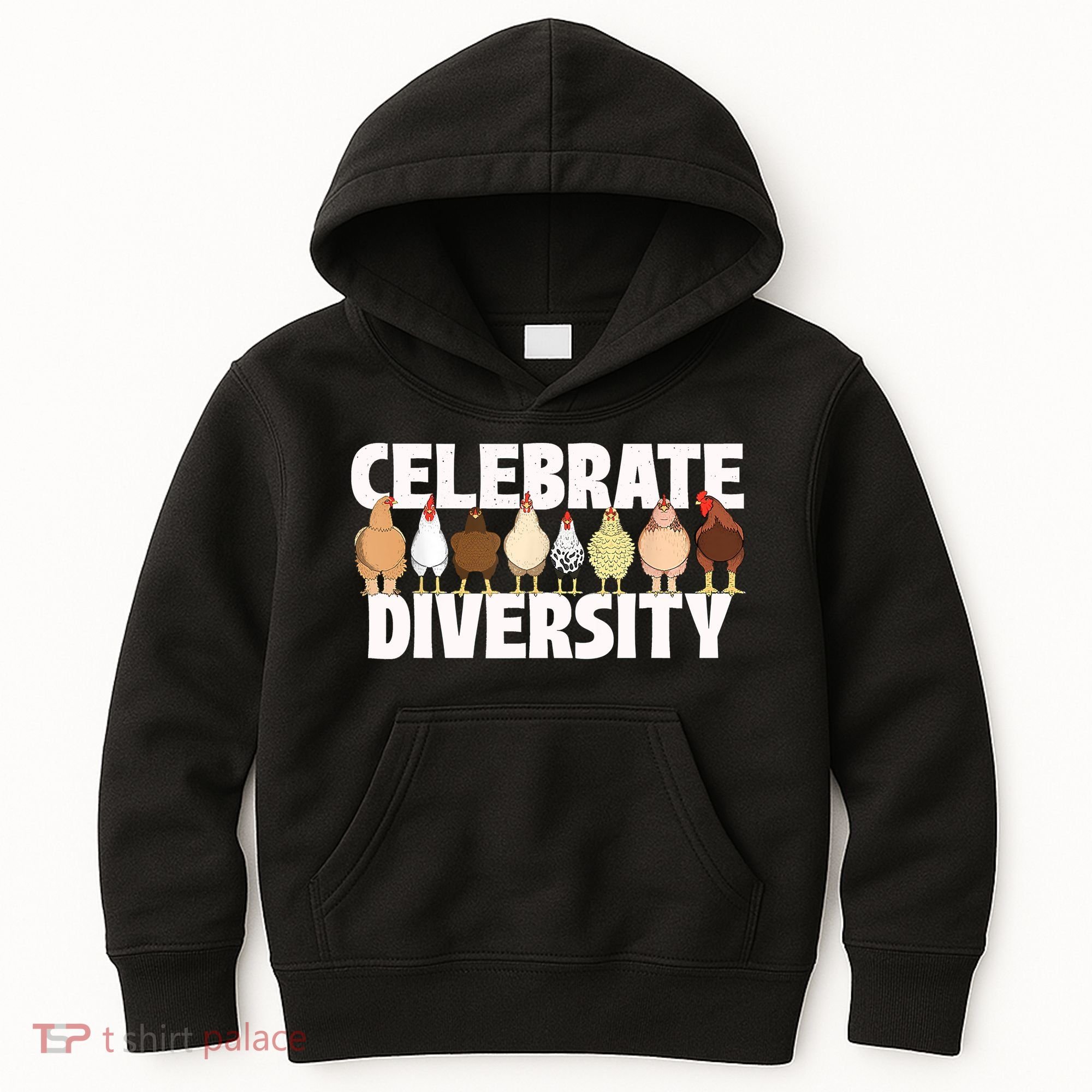 Celebrate Diversity Chicken Lover Farmyard Animal Lover Kids Hoodie