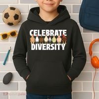 Celebrate Diversity Chicken Lover Farmyard Animal Lover Kids Hoodie thumb 2