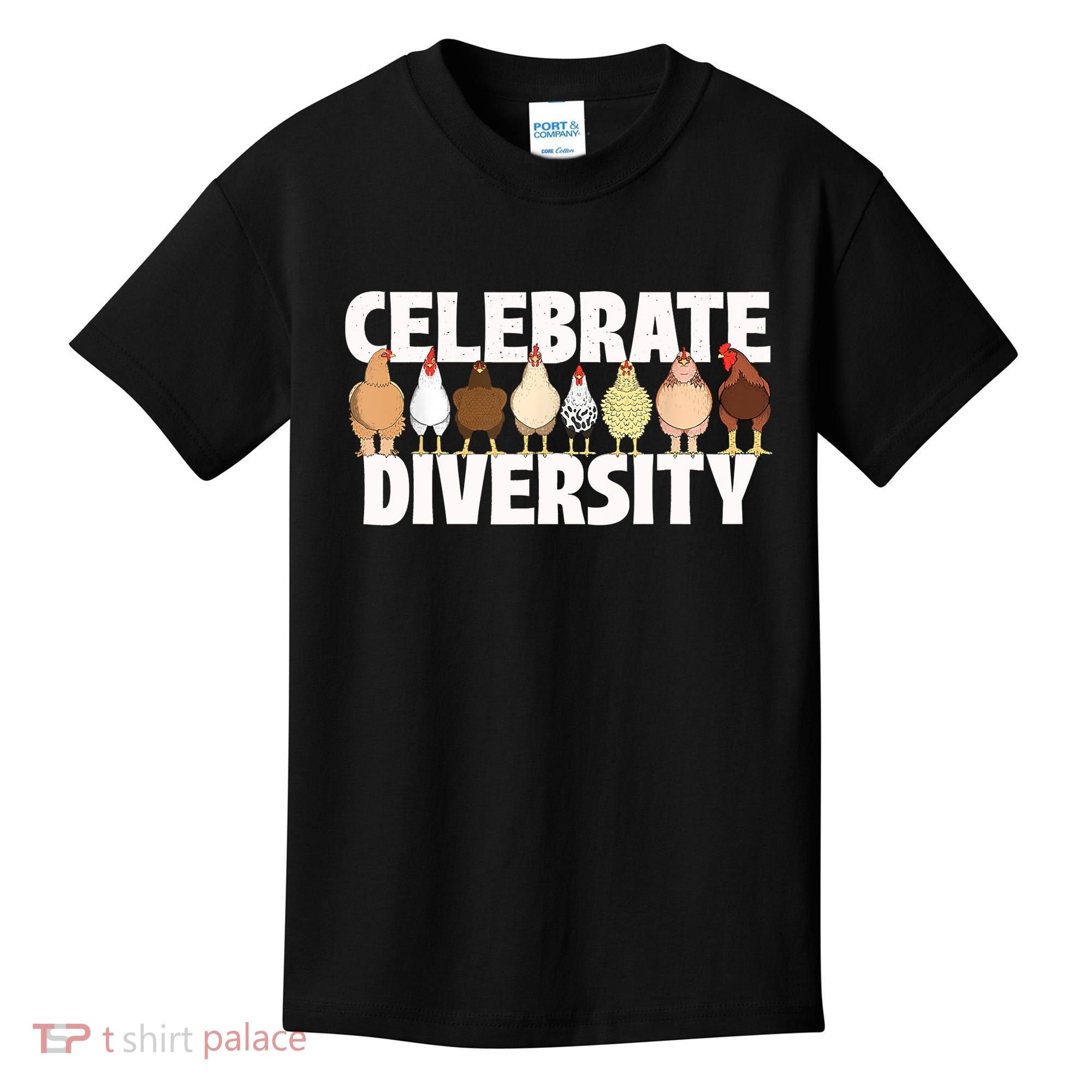 Celebrate Diversity Chicken Lover Farmyard Animal Lover Kids T-Shirt