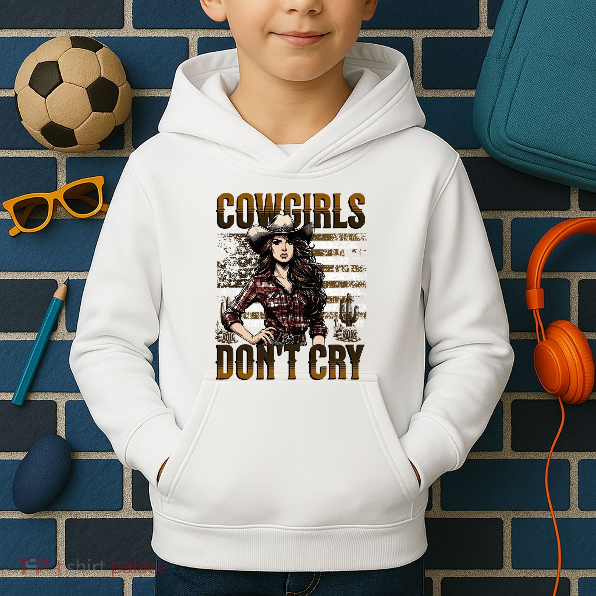 Cowgirls DonT Cry Kids Hoodie