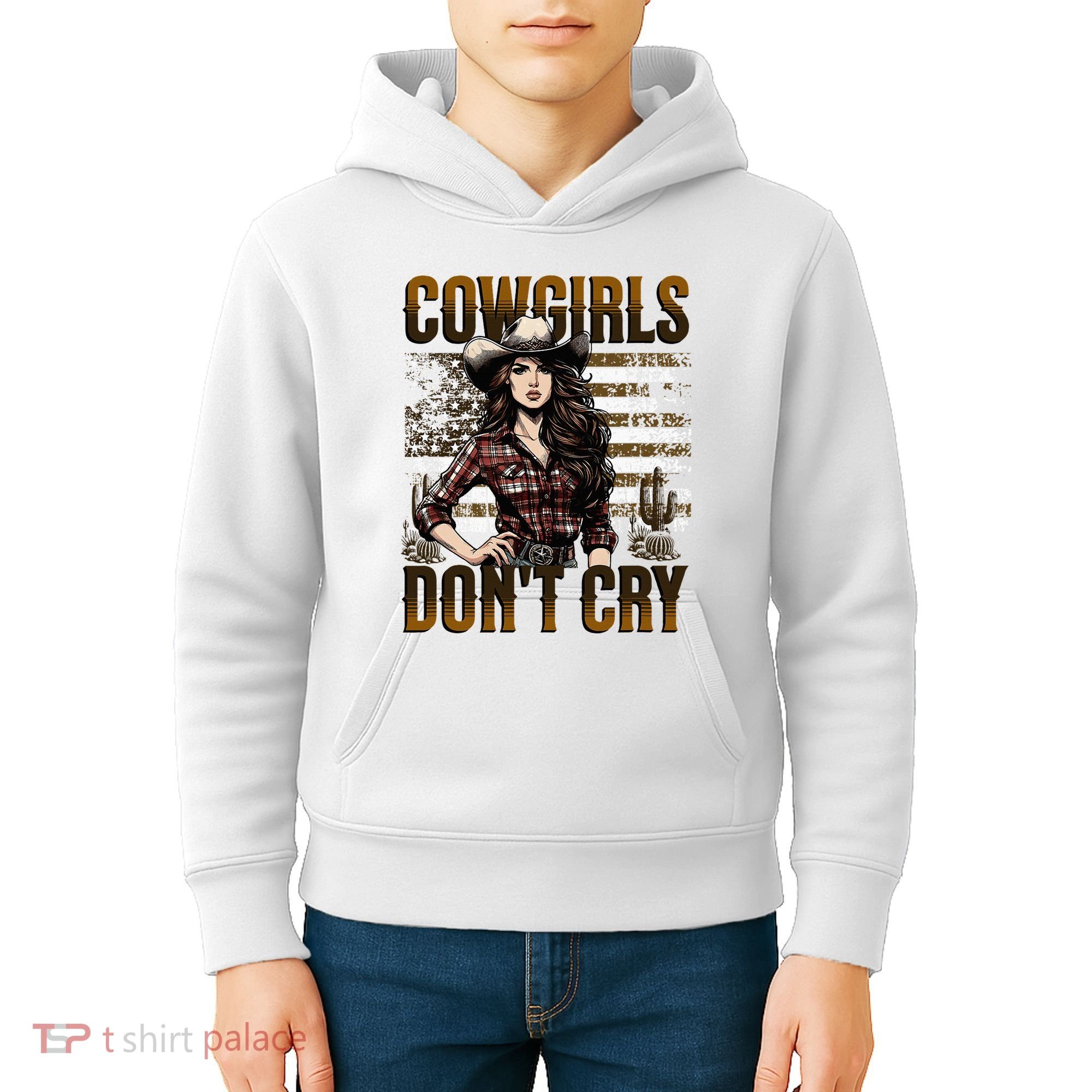 Cowgirls DonT Cry Kids Hoodie