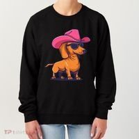 Cute Dachshund Cowboy Hat Wiener Sausage Dog Puppy Women's Sweatshirt thumb 0