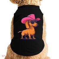 Cute Dachshund Cowboy Hat Wiener Sausage Dog Puppy Doggie Tank thumb 0