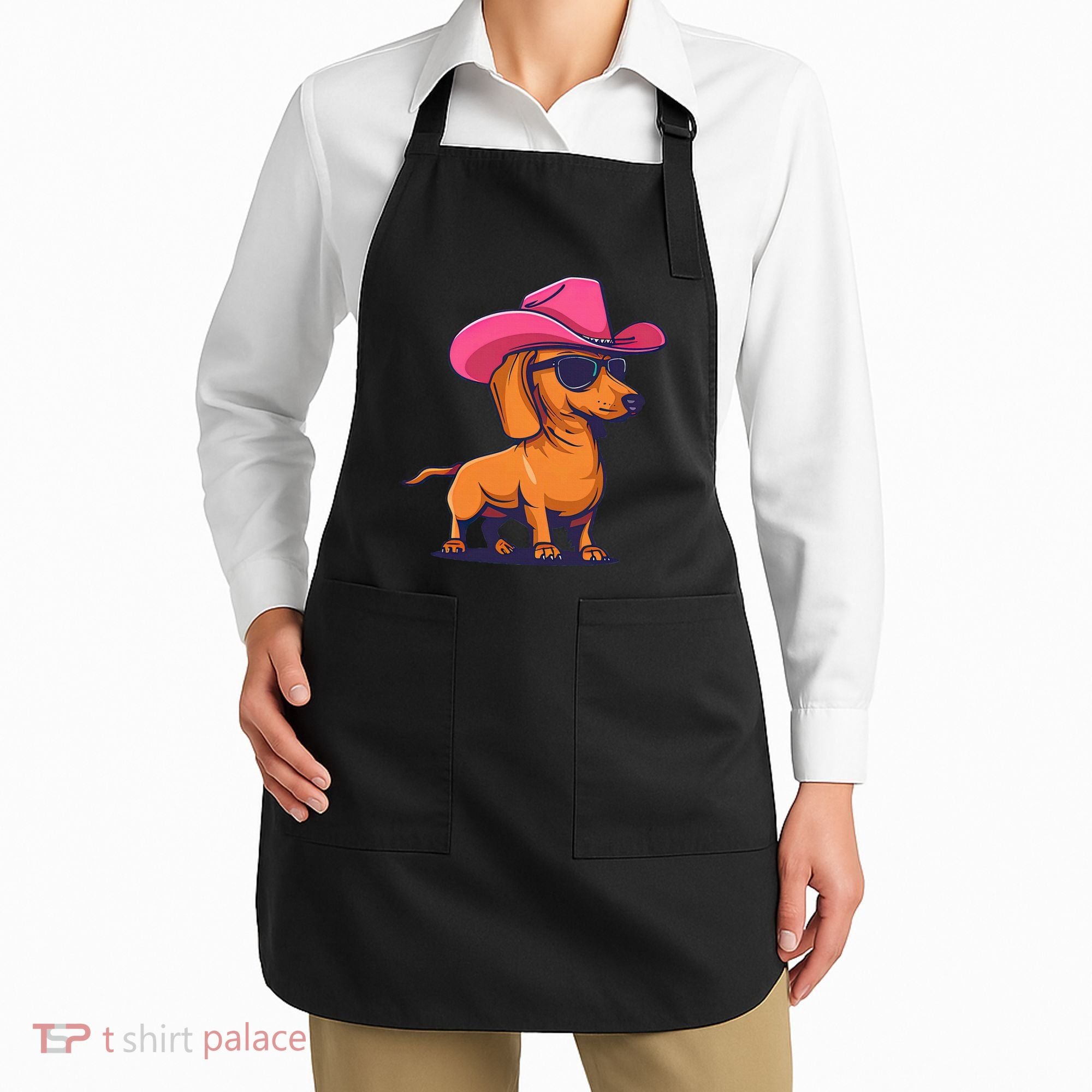 Cute Dachshund Cowboy Hat Wiener Sausage Dog Puppy Apron