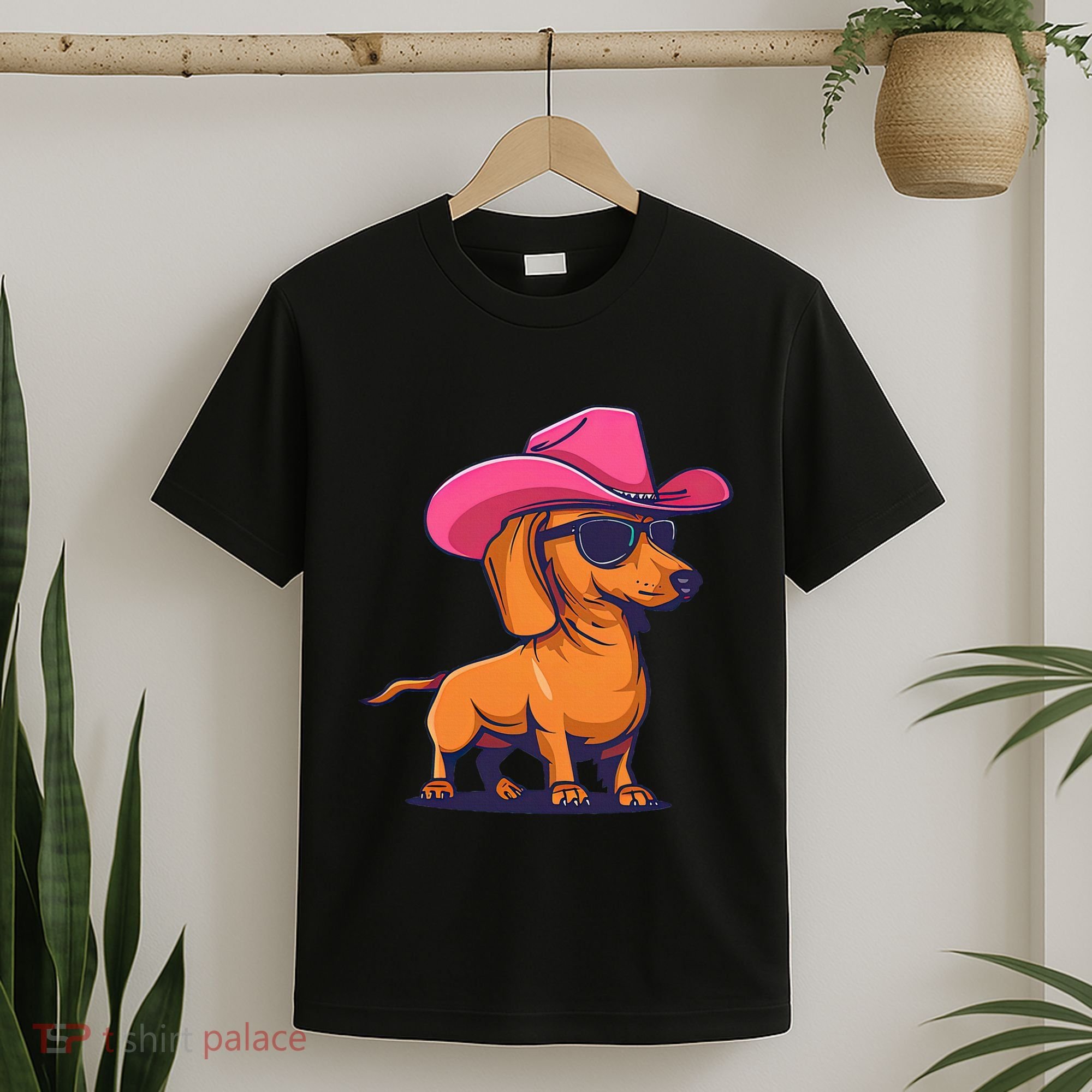 Cute Dachshund Cowboy Hat Wiener Sausage Dog Puppy T-Shirt