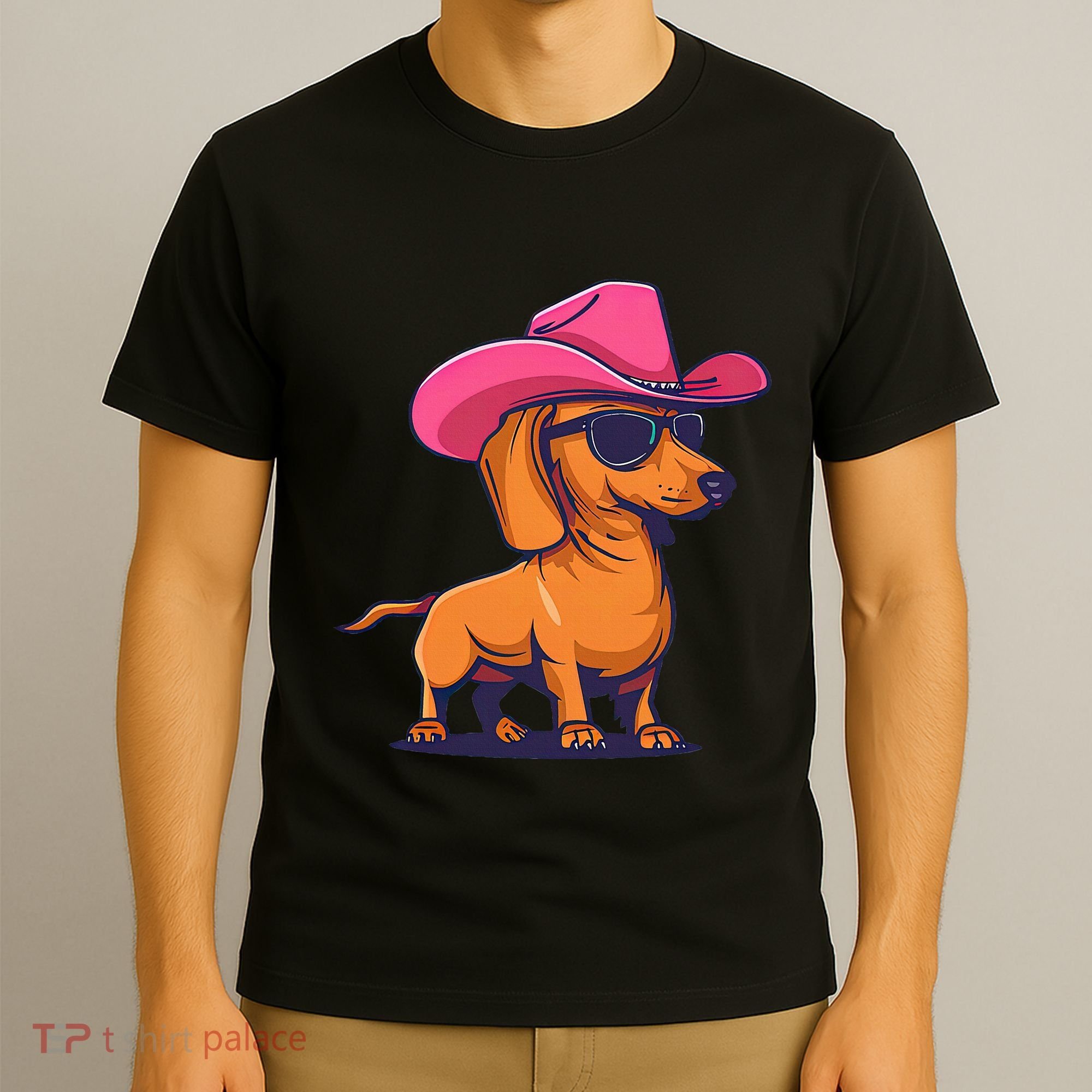 Cute Dachshund Cowboy Hat Wiener Sausage Dog Puppy T-Shirt