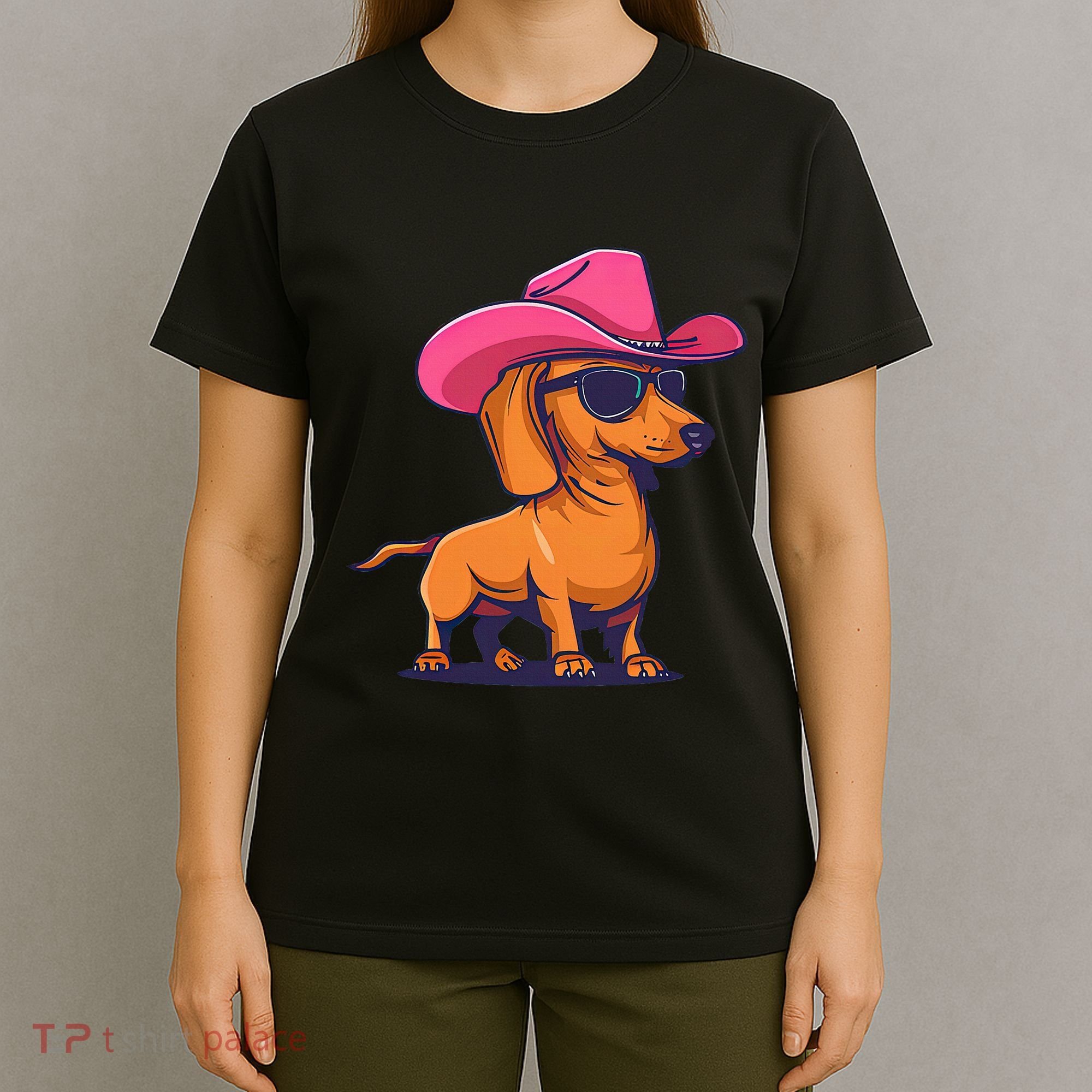 Cute Dachshund Cowboy Hat Wiener Sausage Dog Puppy T-Shirt