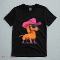 Cute Dachshund Cowboy Hat Wiener Sausage Dog Puppy T-Shirt thumb 5