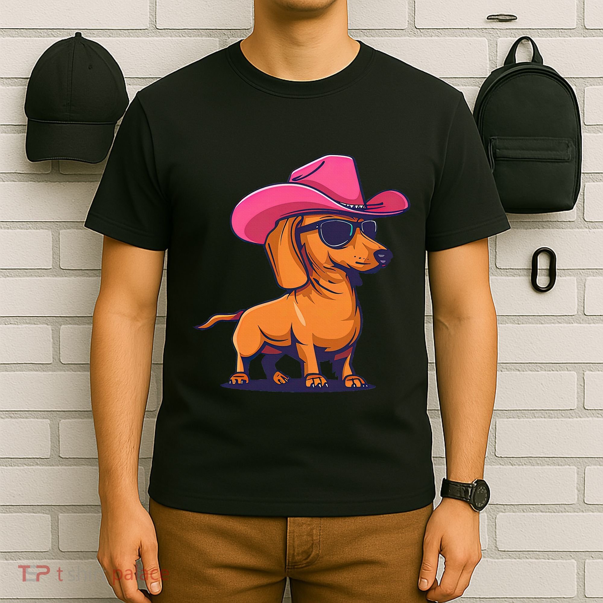 Cute Dachshund Cowboy Hat Wiener Sausage Dog Puppy T-Shirt