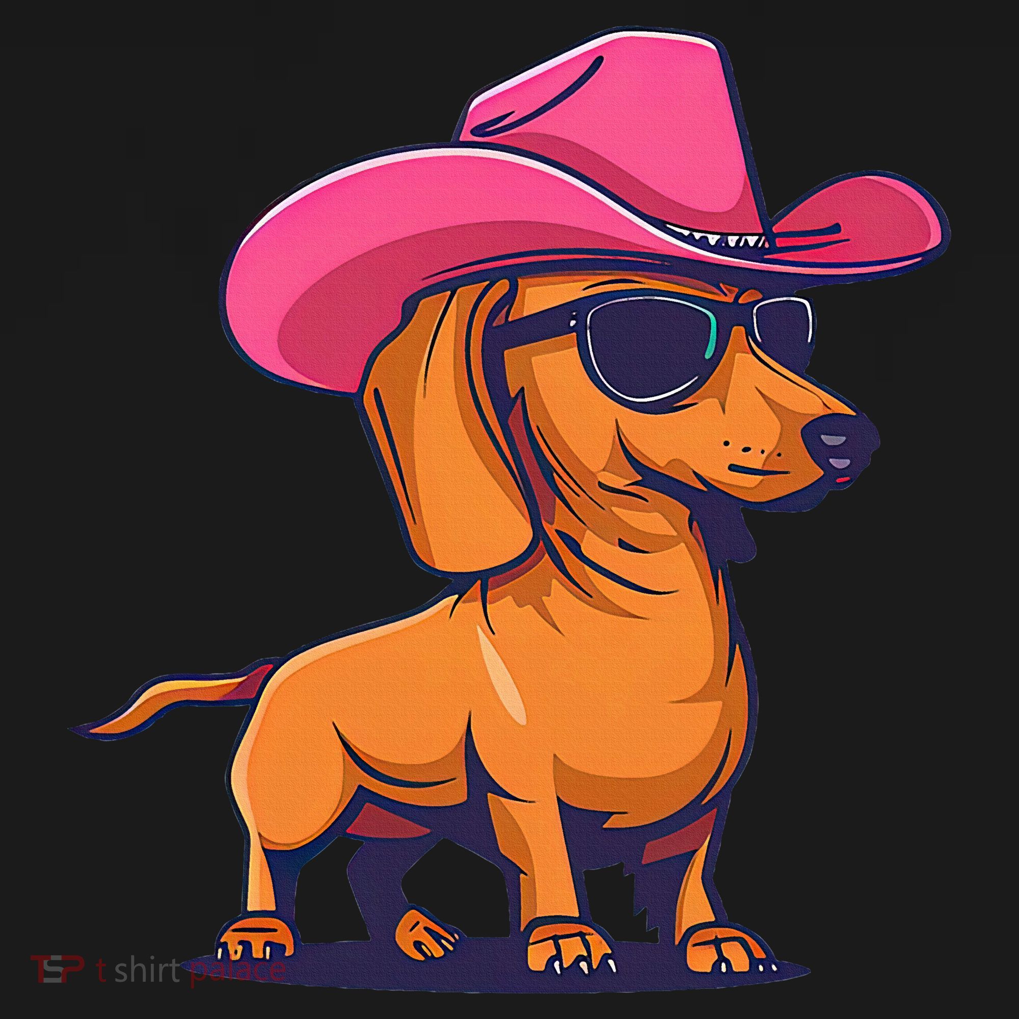 Cute Dachshund Cowboy Hat Wiener Sausage Dog Puppy T-Shirt