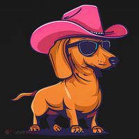 Cute Dachshund Cowboy Hat Wiener Sausage Dog Puppy Women's Hoodie thumb 2